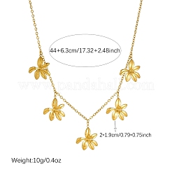 304 Stainless Steel Flower Multi Pendant Bib Necklaces for Women&nbsp;WG4B855-01