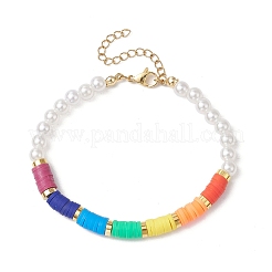 Chakra Polymer Clay Beaded Stretch Bracelets for Women&nbsp;BJEW-JB11502