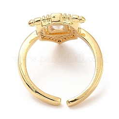 Cubic Zirconia Wide Open Cuff Ring&nbsp;RJEW-A018-01G