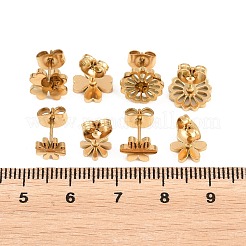 4 Pairs Valentine's Day 304 Stainless Steel Stud Earrings&nbsp;EJEW-G469-01G-02