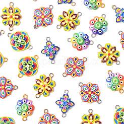 40Pcs 10 Styles 3D Printed Alloy Connector Charms&nbsp;ENAM-FS0003-61