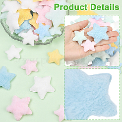 50Pcs 10 Colors Single Face Wool Fibre Cabochons&nbsp;FIND-SC0020-32