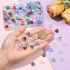 200Pcs 10 Colors Baking Paint Transparent Glass Bead Caps&nbsp;DGLA-YW0001-67