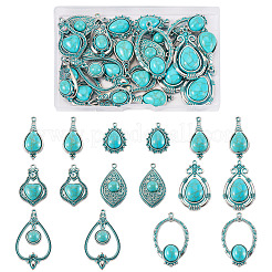 24Pcs 8 Styles Tibetan Style Alloy Pendants&nbsp;FIND-TA0010-13