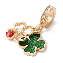 Rack Plating Alloy Crystal Rhinestone European Dangle Charms&nbsp;PALLOY-S189-26G