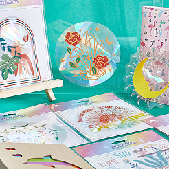 PET Rainbow Window Clings Stickers&nbsp;DIY-WH0409-70J