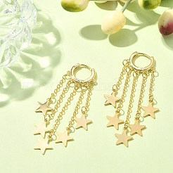 Brass Dangle Hoop Earrings&nbsp;EJEW-TA00265
