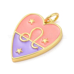 Brass Enamel Pendants&nbsp;KK-Z077-01G-11