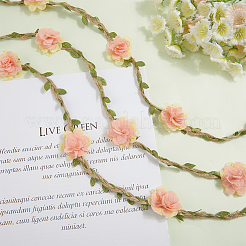 4Pcs Polyester & Linen Flower Rattan Straw Hat Bands&nbsp;AJEW-CN0004-40B