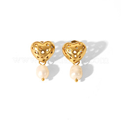 Hollow Heart 304 Stainless Steel Stud Earrings for Women&nbsp;FA1341-3
