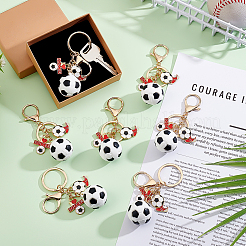 8Pcs Sports PVC Football & Alloy Enamel Shoes with Word I Love Soccer Pendant Decorations&nbsp;KEYC-PH01645