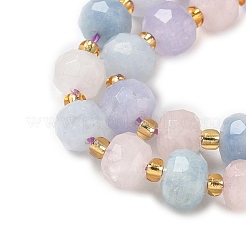 Natural Lavender Amethyst & Aquamarine & Madagascar Rose Quartz Beads Strands&nbsp;G-G271-D01-6x8mm