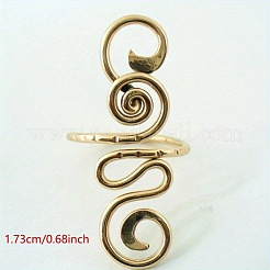 Boho Adjustable Brass Twisted Wire Wrapped Long Toe Rings&nbsp;FS-WGB3A04-01