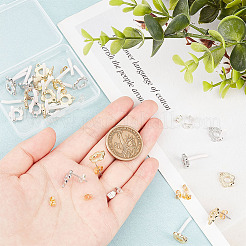 24Pcs 2 Color Alloy Flower Stud Earring Findings&nbsp;FIND-HY0001-56
