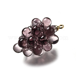 Grape Brass Acrylic Pendants&nbsp;LS-OACR-R006-05G-10