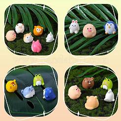 39Pcs 13 Style Cute Resin Animal Figurines Ornament&nbsp;DJEW-SZ0001-11