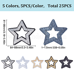 25Pcs 5 Styles Polyester & Plastic Embroider Thread Iron on/Sew On Patches&nbsp;PATC-HY0001-80