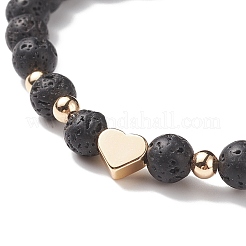 9Pcs 9 Style Bear & Cross & Moon & Crown & Heart & Butterfly Brass Beaded Stretch Bracelets Set&nbsp;BJEW-JB08905