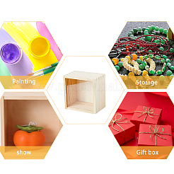 Unfinished Wood Storage Gift Box with Visible Acrylic Slide Lid&nbsp;FIND-WH0420-51