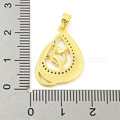 Brass Micro Pave Clear Cubic Zirconia Pendants&nbsp;KK-P263-05A-G