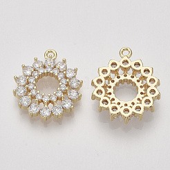Brass Micro Pave Cubic Zirconia Pendants&nbsp;X-ZIRC-S064-004