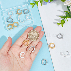 18Pcs 3 Colors 201 Stainless Steel Huggie Hoop Earrings Findings&nbsp;STAS-UN0056-83