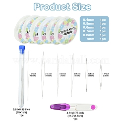 DIY Elastic Crystal Thread & Sewing Scissors & Carbon Steel Big Eye Needle Jewelry Making Findings Kits&nbsp;MACR-YW0010-82