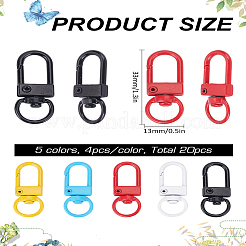 20Pcs 5 Colors Spray Painted Eco-Friendly Alloy Swivel Snap Hook Clasps&nbsp;FIND-LP0002-84