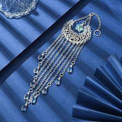Wire Wrapped Iron Moon Pendant Decorations&nbsp;HJEW-JM01259