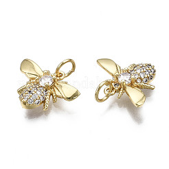 Brass Micro Pave Clear Cubic Zirconia Pendants&nbsp;KK-Q769-021-NF