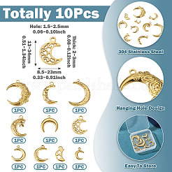 10Pcs 304 Stainless Steel Pendants&nbsp;STAS-TA0006-15