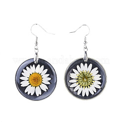 Alloy Resin Dried Flower Dangle Earrings&nbsp;EJEW-JE03142