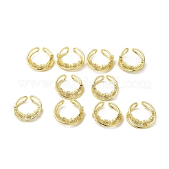 Clear Cubic Zirconia Criss Cross with Star Cuff Earring&nbsp;EJEW-H092-01G