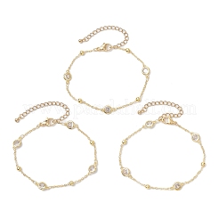Cubic Zirconia Flat Round Link Bracelets for Women&nbsp;BJEW-JB11634