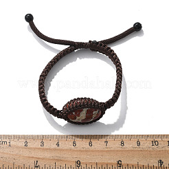 Adjustable Oval Natural Red Jasper Braided Bead Bracelets&nbsp;BJEW-H626-02-13