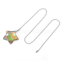 Glass Star Charms Ceiling Fan Pull Chain Extenders&nbsp;HJEW-TAC0160