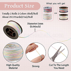 2 Rolls 2 Colors Segment Dyed Round Polyester Twisted Cords&nbsp;OCOR-TA0003-65C