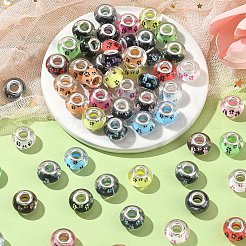 100Pcs Large Hole Dog Paw Prints Pattern Resin European Beads&nbsp;OPDL-YW0001-06