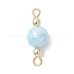 Faceted Round Glass Connector Charms&nbsp;PALLOY-JF04611