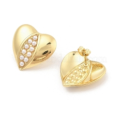 Heart PVD Vacuum Plating 304 Stainless Steel Stud Earrings for Women&nbsp;EJEW-C120-11G