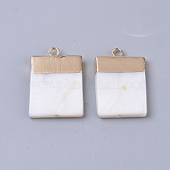 Electroplate Freshwater Shell Pendants&nbsp;X1-SHEL-S276-63