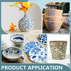 6Pcs 6 Styles Paper Ceramic Decals&nbsp;DIY-BC0015-30B