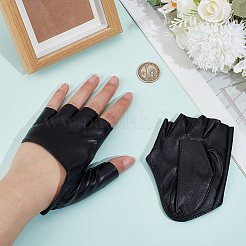 1 Pair PU Leather Half-finger Gloves&nbsp;AJEW-CL0005-75B