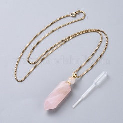 Natural Gemstone Perfume Bottle Pendant Necklaces&nbsp;NJEW-F251-09G