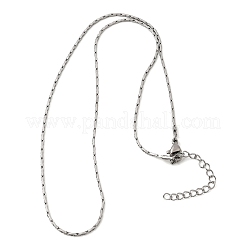 1.3MM 304 Stainless Steel Boston Link Chains Necklaces for Women Men&nbsp;NJEW-Z115-12P-01