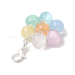 Flower Wire Wrapped Natural Selenite Beads Pendant Decoration&nbsp;HJEW-TA00222