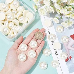 60Pcs ABS Plastic Imitation Pearl Cabochons&nbsp;OACR-FG0001-01