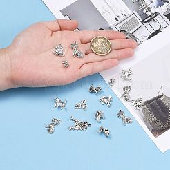 Tibetan Style Alloy Puppy Pendants&nbsp;TIBEP-MSMC021-17AS