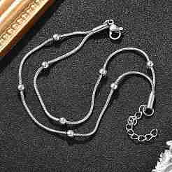 304 Stainless Steel Satellite Chains Multi-strand Bracelets for Men Women&nbsp;BJEW-Q038-11P