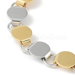 201 Stainless Steel Flat Round Link Chain Bracelets for Women Men&nbsp;BJEW-I316-07A-PG